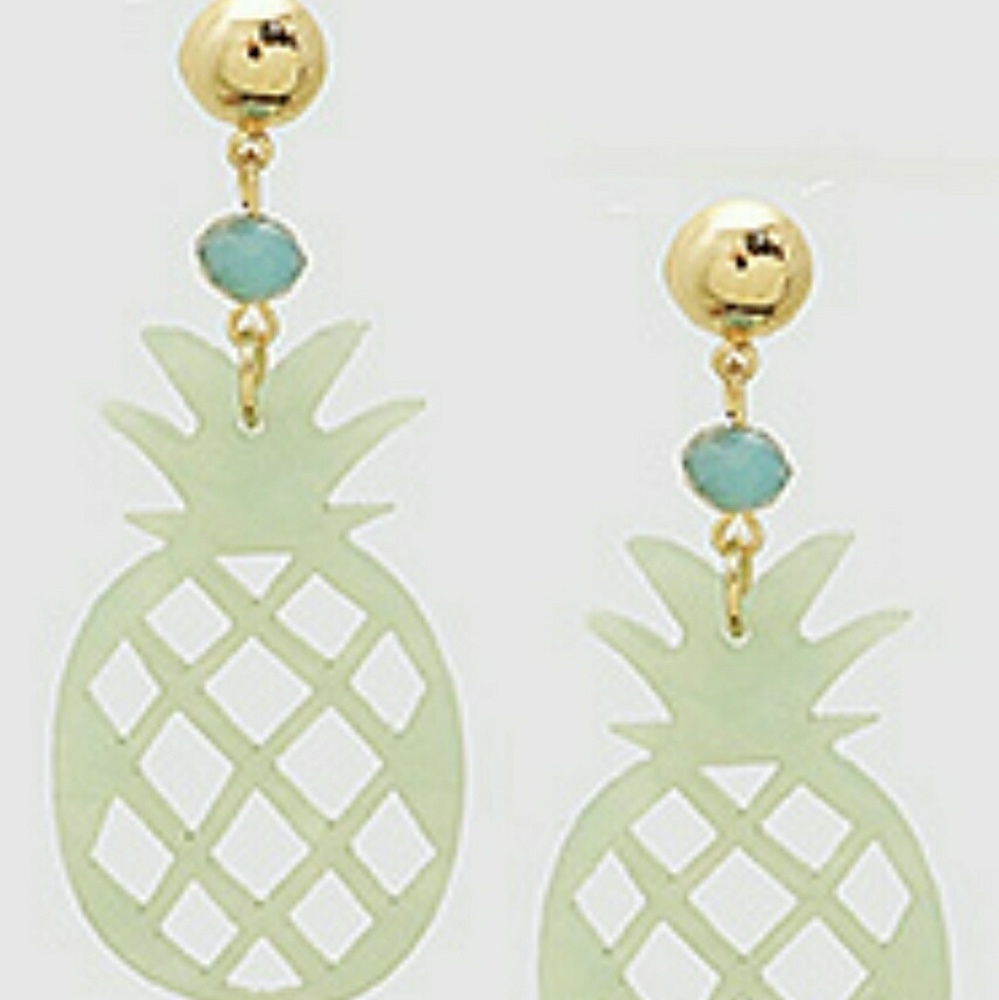 Mint Pineapple Earrings